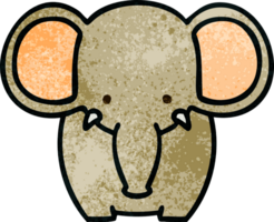 quirky hand drawn cartoon elephant png