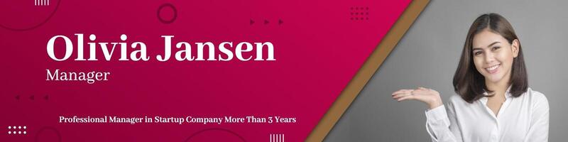 Pink dan Grey Modern LinkedIn Banner for Professional Employee template