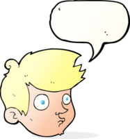 dessin animé regardant garçon avec bulle de dialogue png
