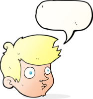 cartoon staring boy with speech bubble png
