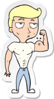 autocollant d'un homme de gym de dessin animé png