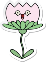 adesivo de uma linda flor de desenho animado png