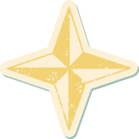 distressed sticker tattoo style icon of a star png