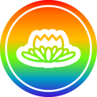 lotus flower circular in rainbow spectrum png
