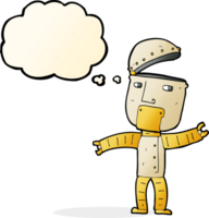 cartoon funny robot with thought bubble png