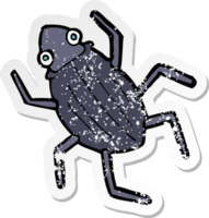 retro distressed sticker of a cartoon bug png