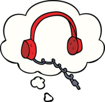 cartoon headphones and thought bubble png