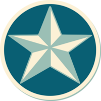 tattoo style sticker of a star png