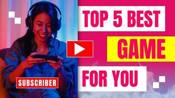 Mobile Gaming Youtube Thumbnail with Pink Theme template