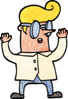 grunge strutturato illustrazione cartone animato nerd uomo png