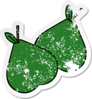 distressed sticker of a cute cartoon pears png