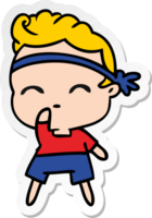 sticker cartoon of kawaii cute fitness boy png