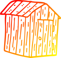 warm gradient line drawing cartoon wood shed png