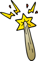 cartoon doodle magic wand png