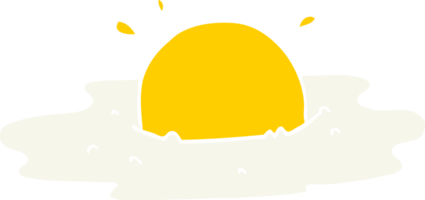 flat color style cartoon fried egg png