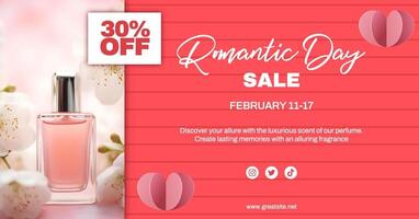 Romantic Sale in Valentine's Day Facebook Ads template