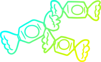 cold gradient line drawing cartoon wrapped candy png