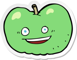 pegatina de una manzana de dibujos animados png