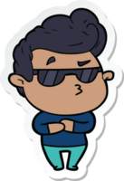 sticker van een cartoon coole kerel png