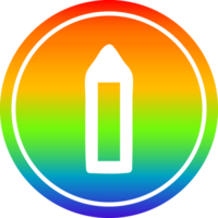 simple pencil circular in rainbow spectrum png