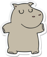 autocollant d'un hippopotame de dessin animé png