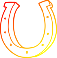 warm gradient line drawing cartoon iron horse shoe png
