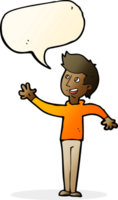 cartoon man waving with speech bubble png