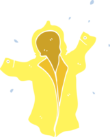 manteau de pluie humide dessin animé illustration couleur plate png