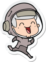 sticker of a happy cartoon astronaut png