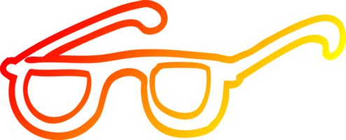 lunettes de soleil de dessin animé de dessin de ligne de gradient chaud png