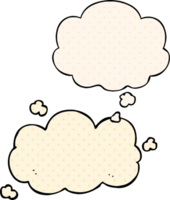 cartoon cloud and thought bubble in comic book style png