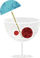 cocktail fantaisie de dessin animé de style illustration rétro png