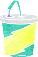 retro cartoon doodle of fastfood drink png