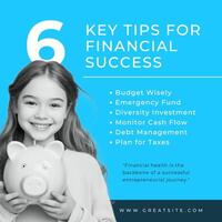 Blue Minimalist Tips Financial Linkedin Post template