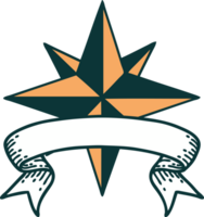 Tattoo mit Banner eines Sterns png