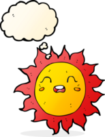cartoon sun with thought bubble png
