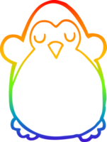 arcobaleno gradiente disegno a tratteggio cartone animato pinguino png