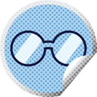 óculos gráfico circular adesivo png