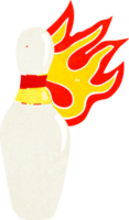 boliche de dez pinos dos desenhos animados em chamas png