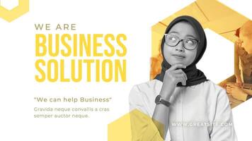 Yellow Minimalist Business Solution Youtube Banner template