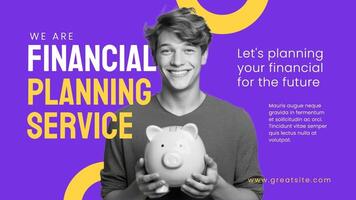 Purple Minimalist Financial Planning Service Twitter Post template