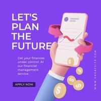 Purple Minimalist Financial Planning Instagram Post template