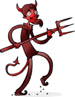 diable de dessin animé avec fourche png