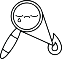 line drawing cartoon magnifying glass png