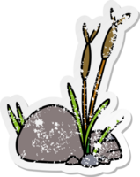 Distressed Sticker Cartoon Doodle aus Stein und Kieselsteinen png