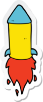 sticker of a cartoon rocket png