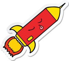 sticker of a cartoon rocket png