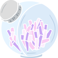 Cartoon-Süßigkeit im flachen Farbstil in einem süßen Glas png