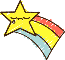 triste dibujo de tiza de la estrella del arco iris png