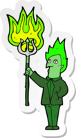 sticker of a cartoon devil with pitchfork png